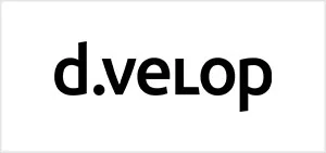d.velop logo in black lettering on a white background.