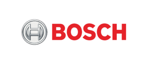 Bosch logo with red and white letters on a solid-color background.