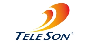 The TeleSon logo features a modern design with bold typography and bright colors.