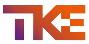 ITVT-themed graphic displaying the stylized ‘TKE’ logo in a gradient transitioning from purple to orange on a transparent background.