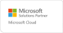 Microsoft Solutions Partner logo with a cloud icon representing collaboration and cloud services.