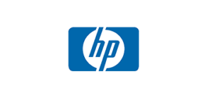 Das HP Logo ist auf einem sauberen weiÃŸen Hintergrund gut sichtbar.