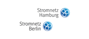 Das Logo von Stromnetz Hamburg & Berlin zeigt ein modernes Design mit leuchtenden Farben und stilisiertem Text.