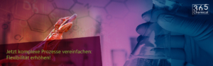 Ein ChamÃ¤leon steht in einem Labor, in dessen NÃ¤he die Aufschrift â€ž365 chemicalâ€œ prangt.