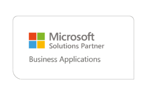Visuelles Emblem des Microsoft Solutions Partner mit Schwerpunkt auf GeschÃ¤ftsanwendungen und digitalen LÃ¶sungen.