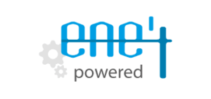 enet-Logo, das mit einer eleganten Schrift und einer lebendigen Farbpalette Innovation und Energie symbolisiert.