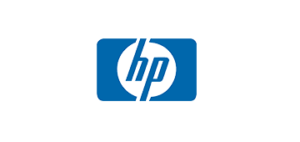 Das HP Logo ist auf einem sauberen weiÃŸen Hintergrund gut sichtbar.