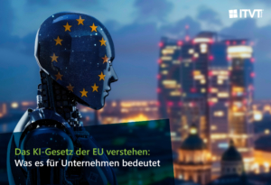Eine konzeptionelle Illustration, die die Zukunft der kÃ¼nstlichen Intelligenz in Europa mit fortschrittlicher Technologie und Innovation darstellt.