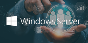 Visuelle Darstellung von Windows Server, die die Fortschritte in der Servertechnologie und -leistung hervorhebt.