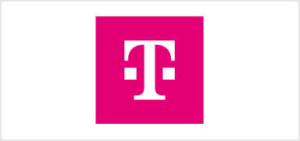 Magenta-farbenes Quadrat mit einem weiÃŸen Buchstaben â€žTâ€œ, Logo der Deutschen Telekom.