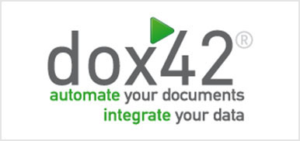 Logo fÃ¼r Dox42 in modernem Design mit krÃ¤ftiger Typografie und schlichter Farbgebung.