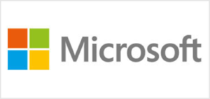 Microsoft-Logo auf weiÃŸem Hintergrund, mit vier farbigen Quadraten in einem Gittermuster.