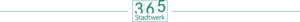 Grafikdesign mit der Zahl â€ž365â€ und darunter dem Wort â€žStadtwerkâ€, flankiert von zwei horizontalen Linien, die sich zu beiden Seiten erstrecken.