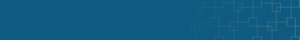 Ein blaues rechteckiges Hintergrunddesign mit einem geometrischen Muster aus hellblauen, miteinander verbundenen Quadraten auf der rechten Seite.