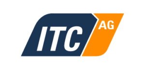 Das Logo der ITC AG zeigt ein stilisiertes Design mit den Buchstaben â€žITCâ€œ an prominenter Stelle.