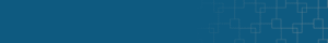Ein blaues rechteckiges Hintergrunddesign mit einem geometrischen Muster aus hellblauen, miteinander verbundenen Quadraten auf der rechten Seite.